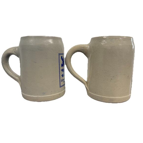 LOT of 2 Vintage Stoneware Lowenbrau Munich .5L German Beer Stein Mugs - Picture 5 of 5